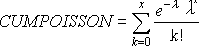 cumulative = TRUErPOISSON Ӌ㹫ʽ