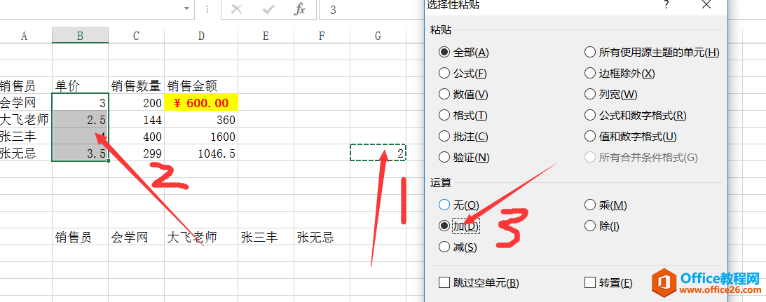 excel 選擇性粘貼使用實例教程