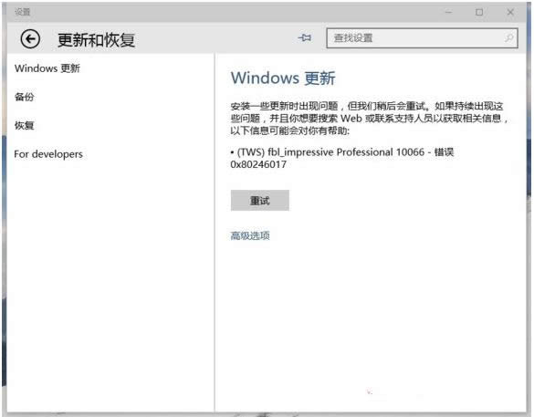 Win10ϵyʧe0x80246017̎